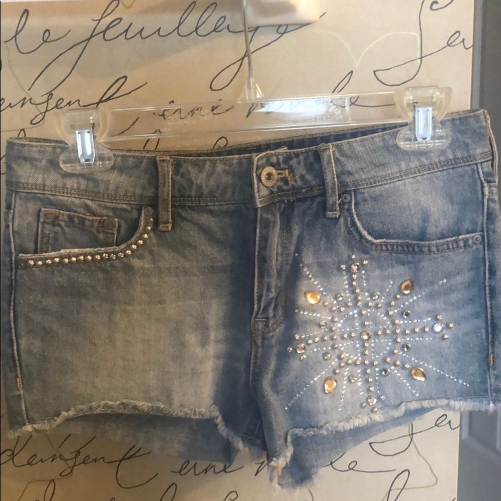 Light Blue H&M Shorts with Rhinestones